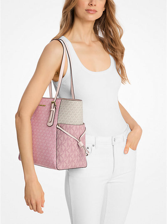 Voyager Large Color-Block Signature Logo Tote Bag Rose