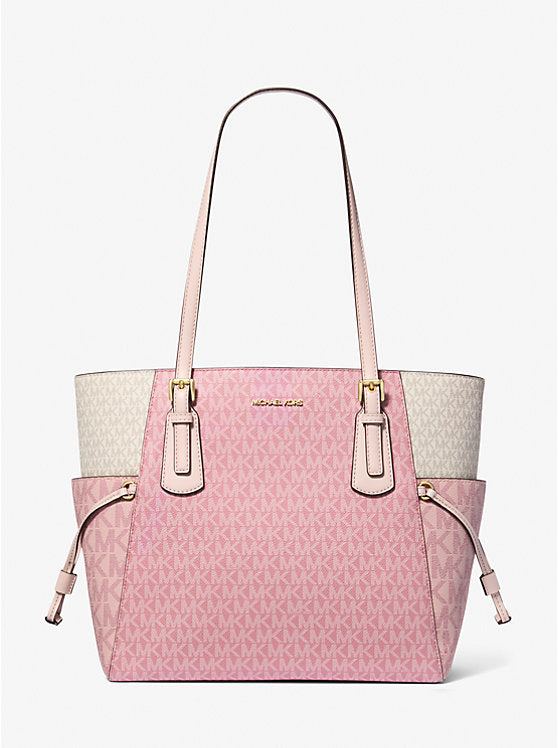 Voyager Large Color-Block Signature Logo Tote Bag Rose