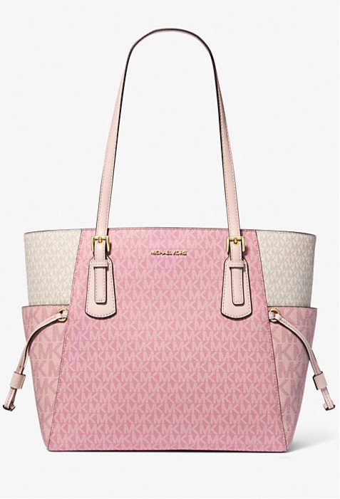 Voyager Large Color-Block Signature Logo Tote Bag Rose