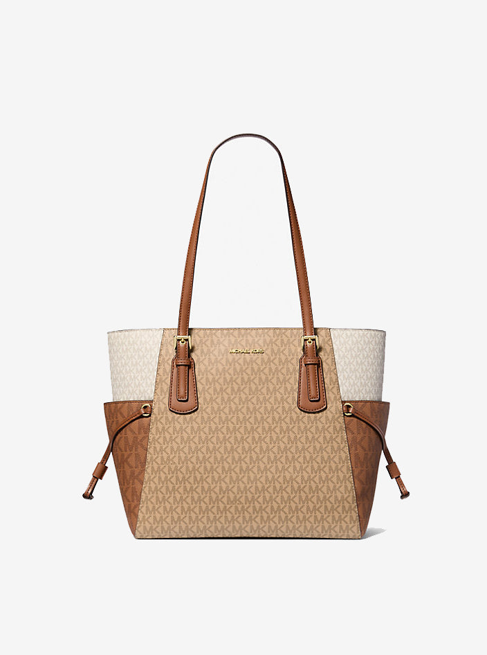 Voyager Large Color-Block Signature Logo Tote Bag