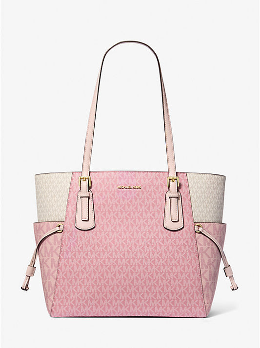 Voyager Large Color-Block Signature Logo Tote Bag Rose